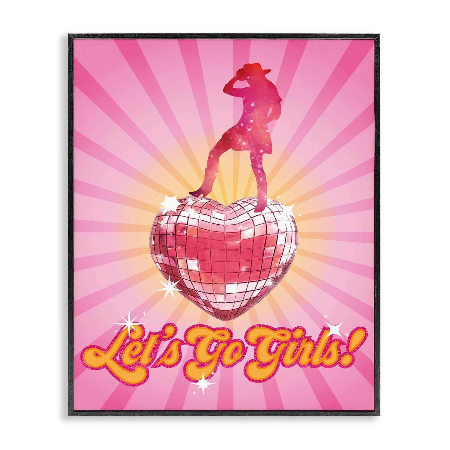Stupell Industries Let's Go Girls Disco Framed Giclee Wall Art Design by Susan Arnot