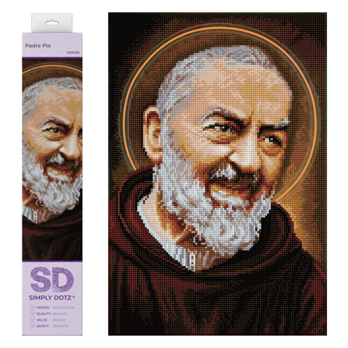 Diamond Dotz Padre Pio Diamond Painting Kits for Adults - Diamond Art Kits a Relaxing Creative Craft Kit with Dotz Gems