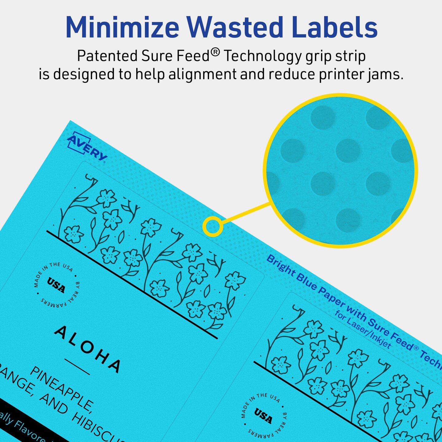 Avery Bright Blue Paper Labels, 5&#x22; x 3.5&#x22; Rectangle