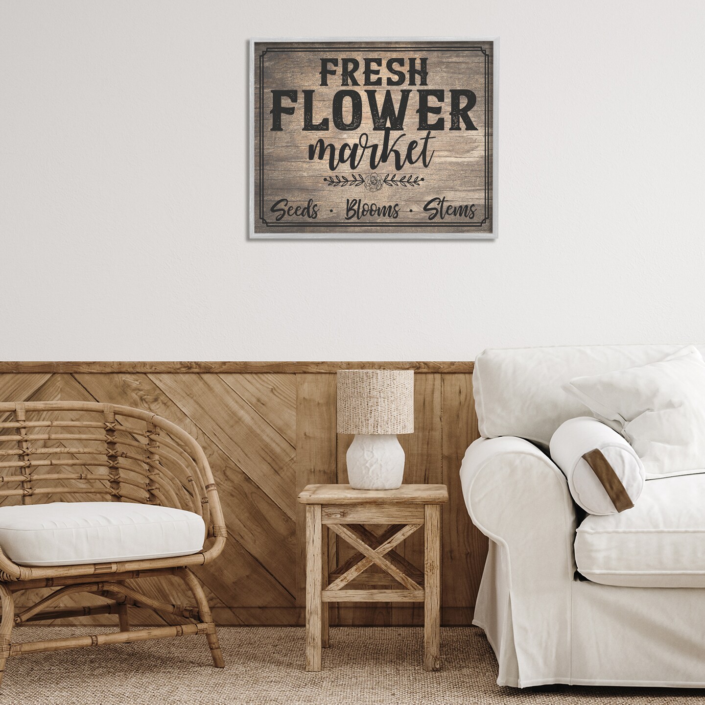 Stupell Industries Rustic Flower Market Framed Giclee Wall Art Design by Angela Nickeas