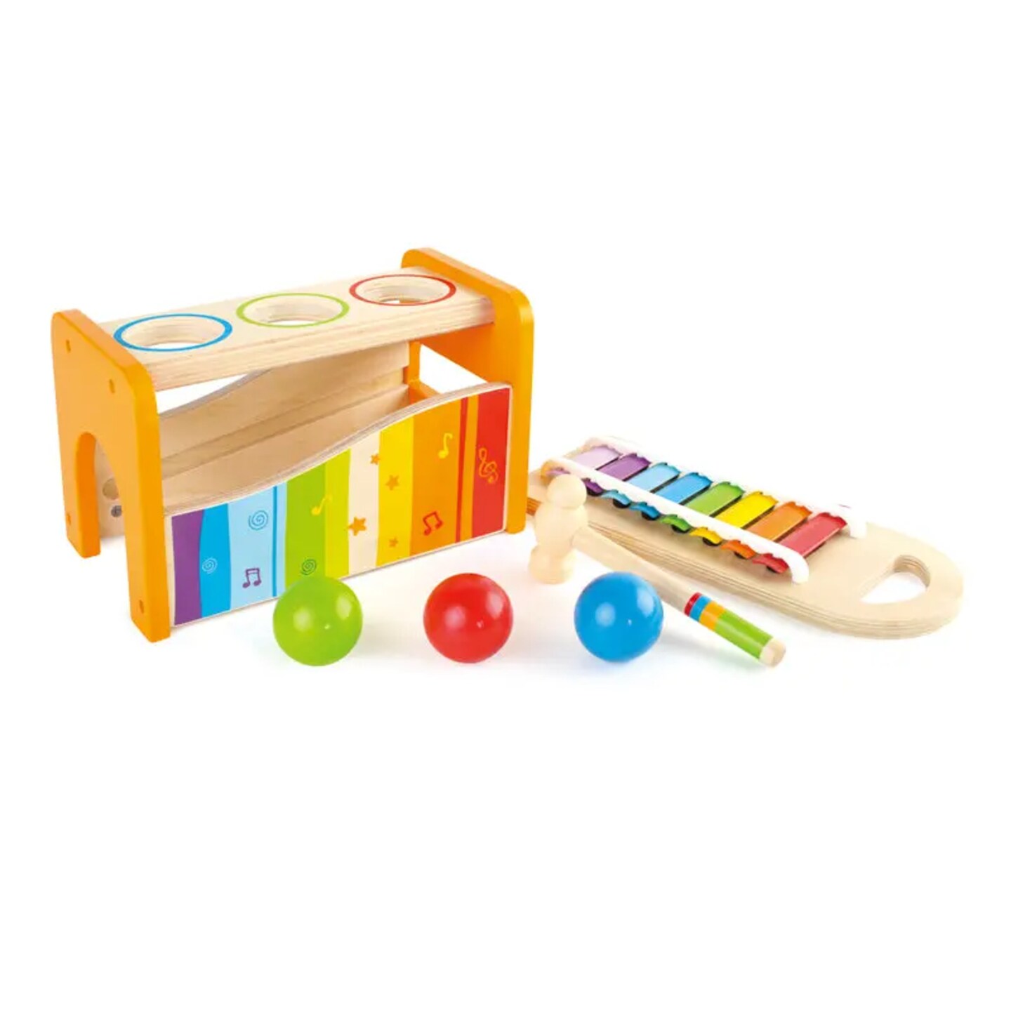 Hape Pound & Tap Bench with Slide Out Xylophone, Musical Toy for Toddlers