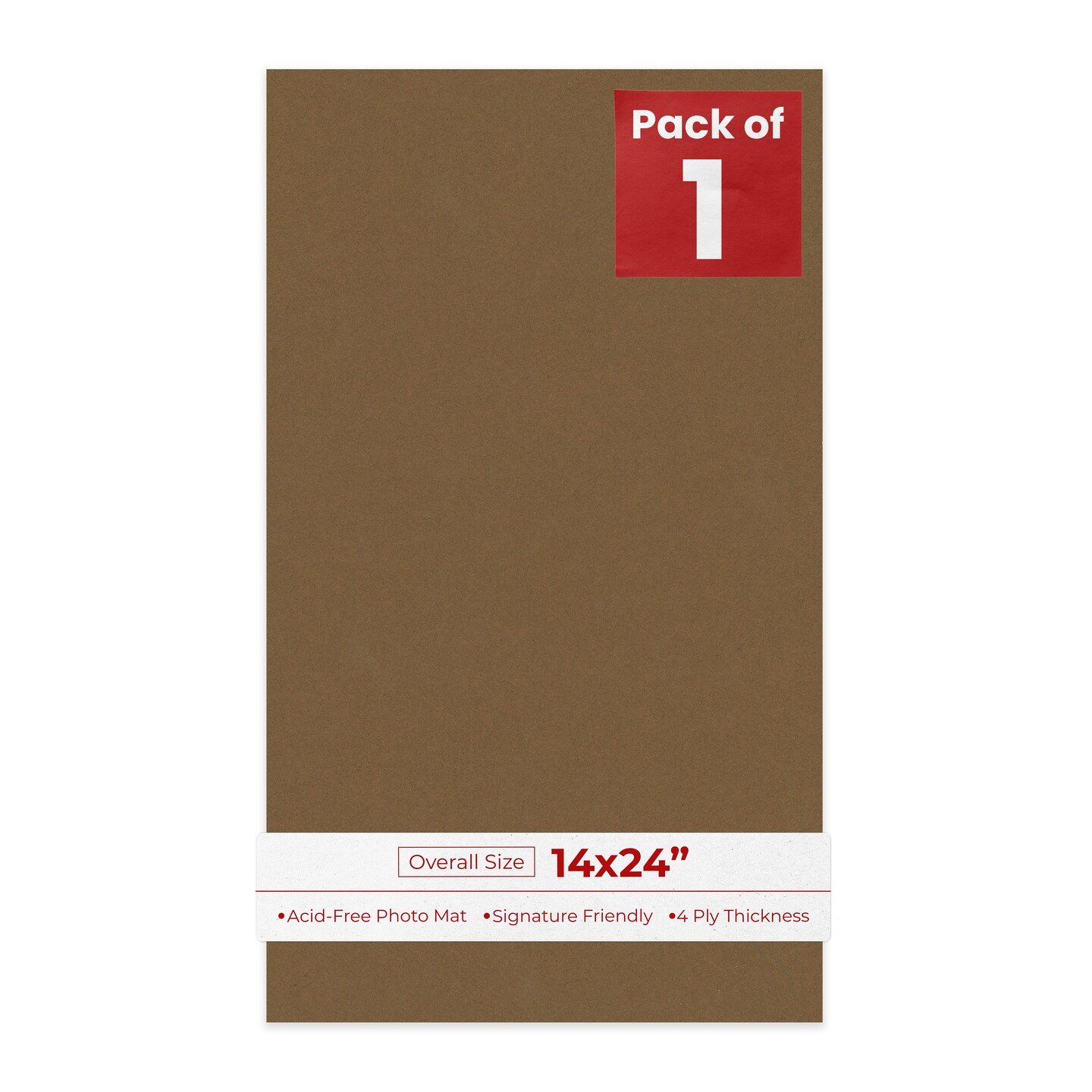 Aged Oak Brown 14x24 Uncut Mat Board - Blank Sheets, No Opening