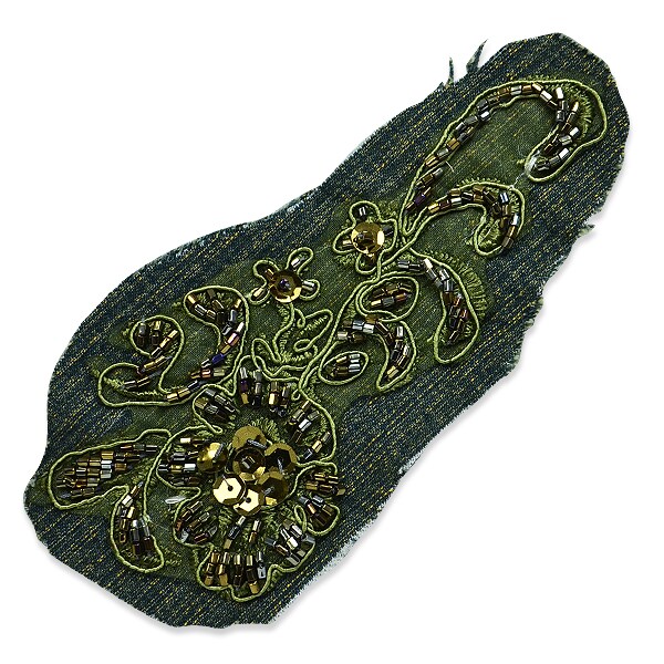 Patch with Olive Scroll Denim Fashion Applique/Patch