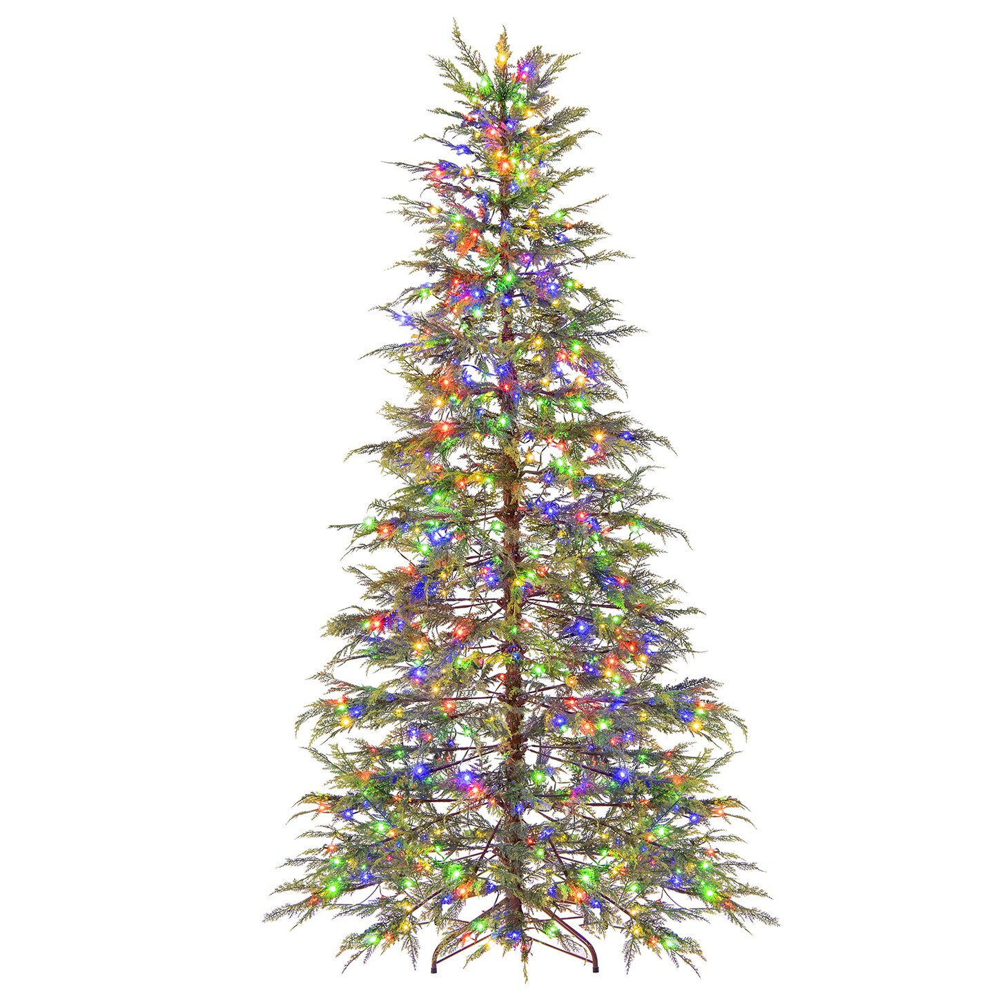 Green TPE and PVC Pre-Lit Christmas Tree with Multicolor LED Lights