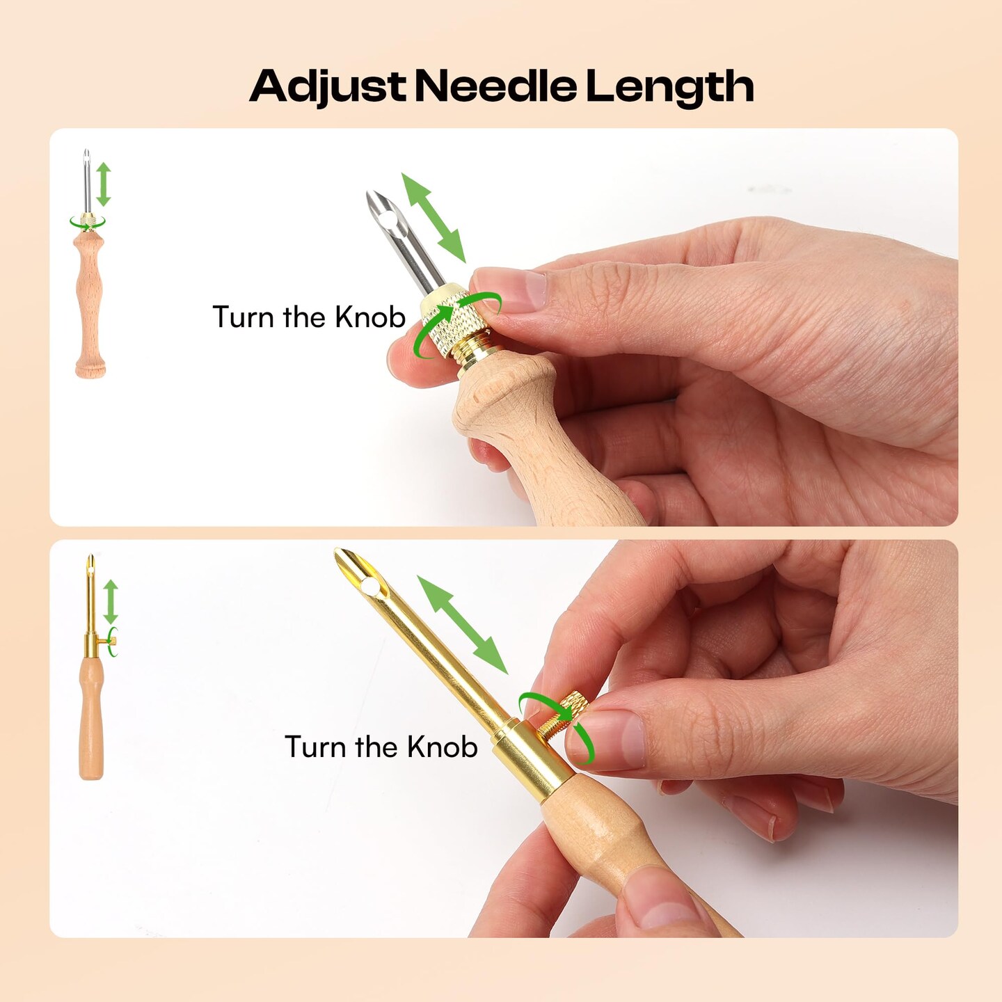 36PCS Punch Needle Kit for DIY Embroidery - Punch Needle with Finger Cots, Wooden Handles, Storage Bag, Ideal for Punch Needle Kits Adults Beginner