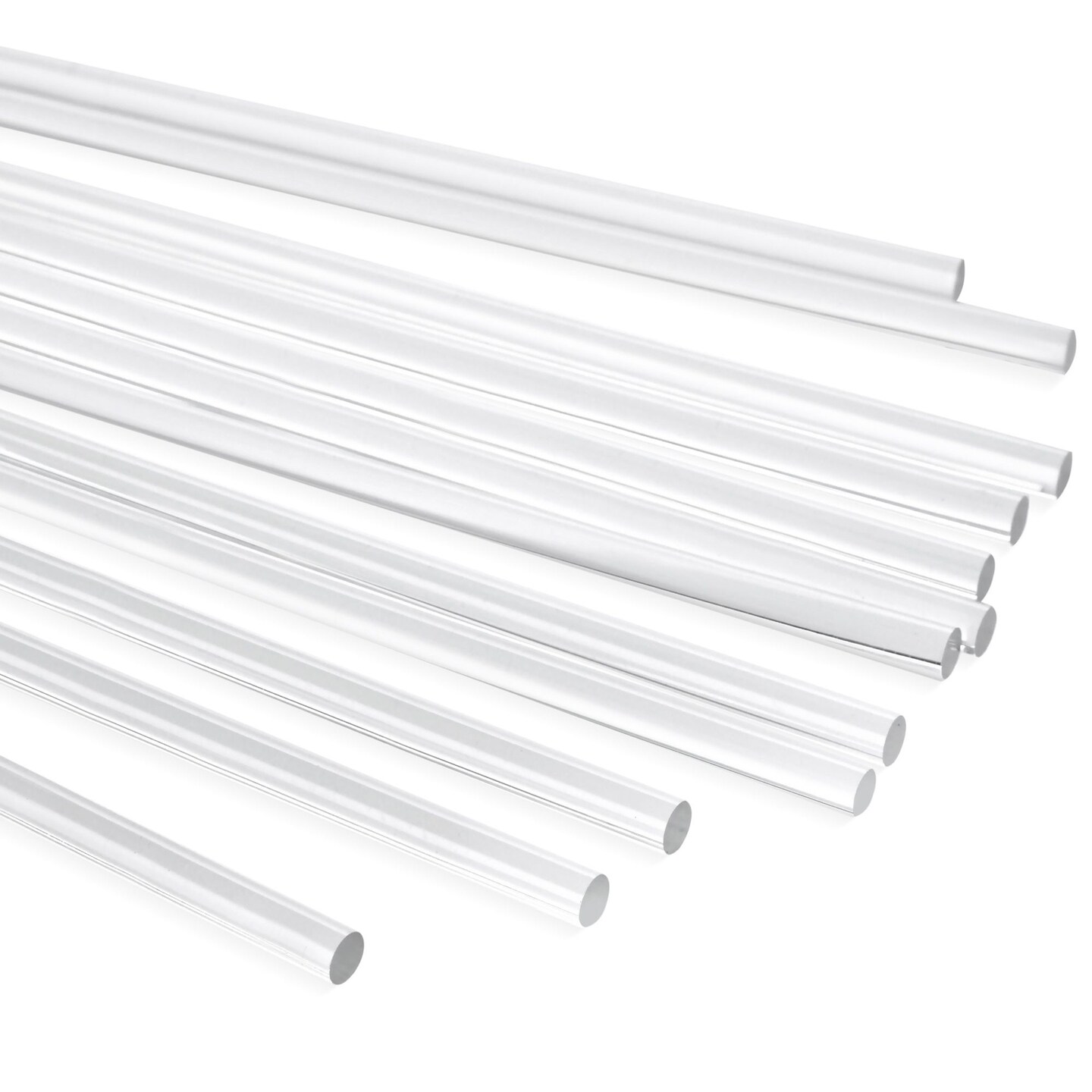 12 Pack Plastic Dowel Rods for DIY Projects, Clear Acrylic Sticks for Party Decorations (0.25x12&#x22;)