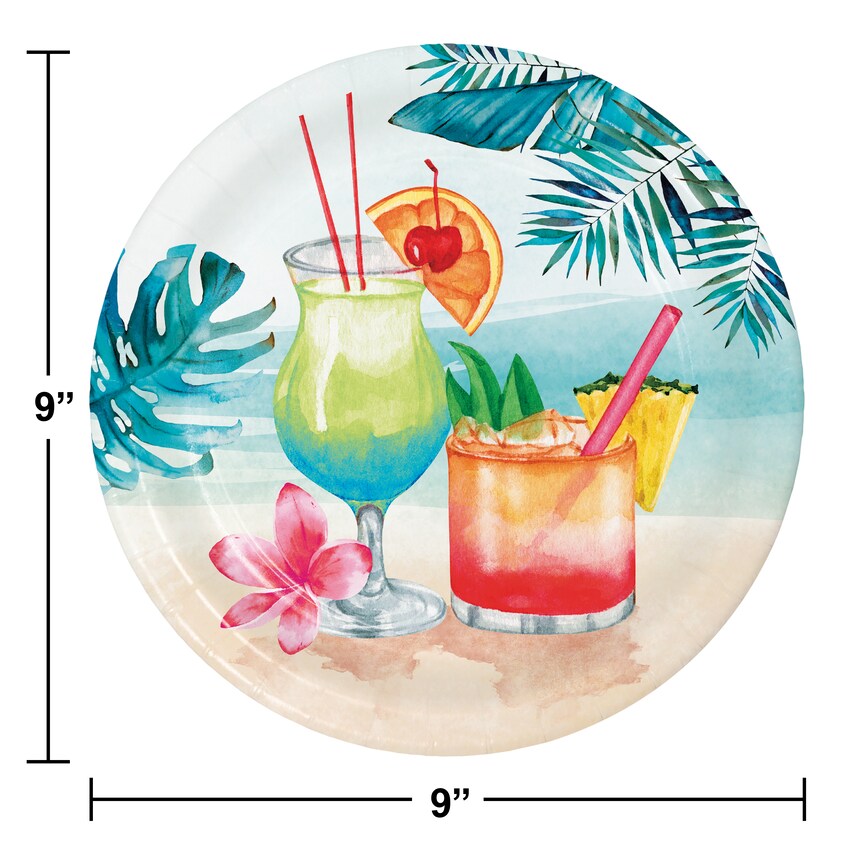 96 pc Bulk Summer Breeze Paper 8.75&#x22; Dinner Plate