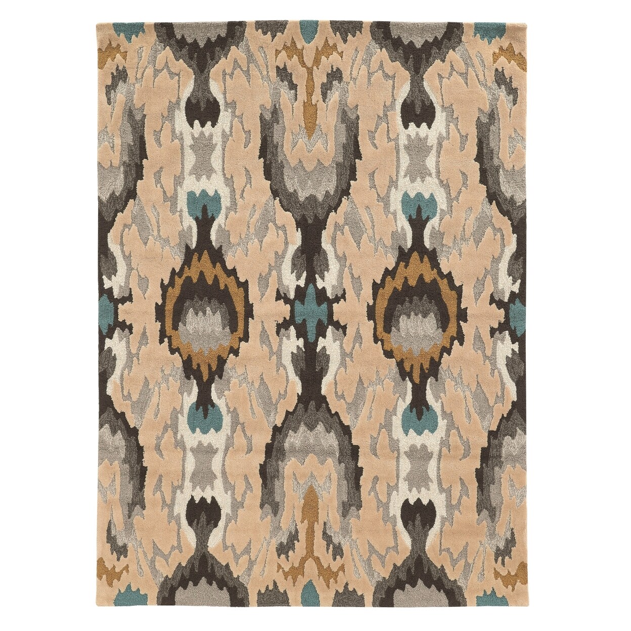 Trio Icon Grey Area Rug 5X7 Transitional Contemporary Design Living Room Decor