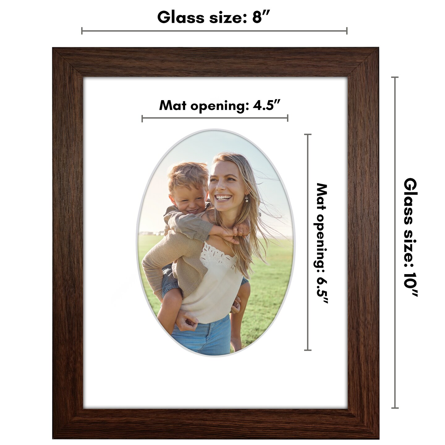 Americanflat Picture Frame with Oval-Shaped Mat - Ideal for Any Room, Living Rooms, Dorm Room