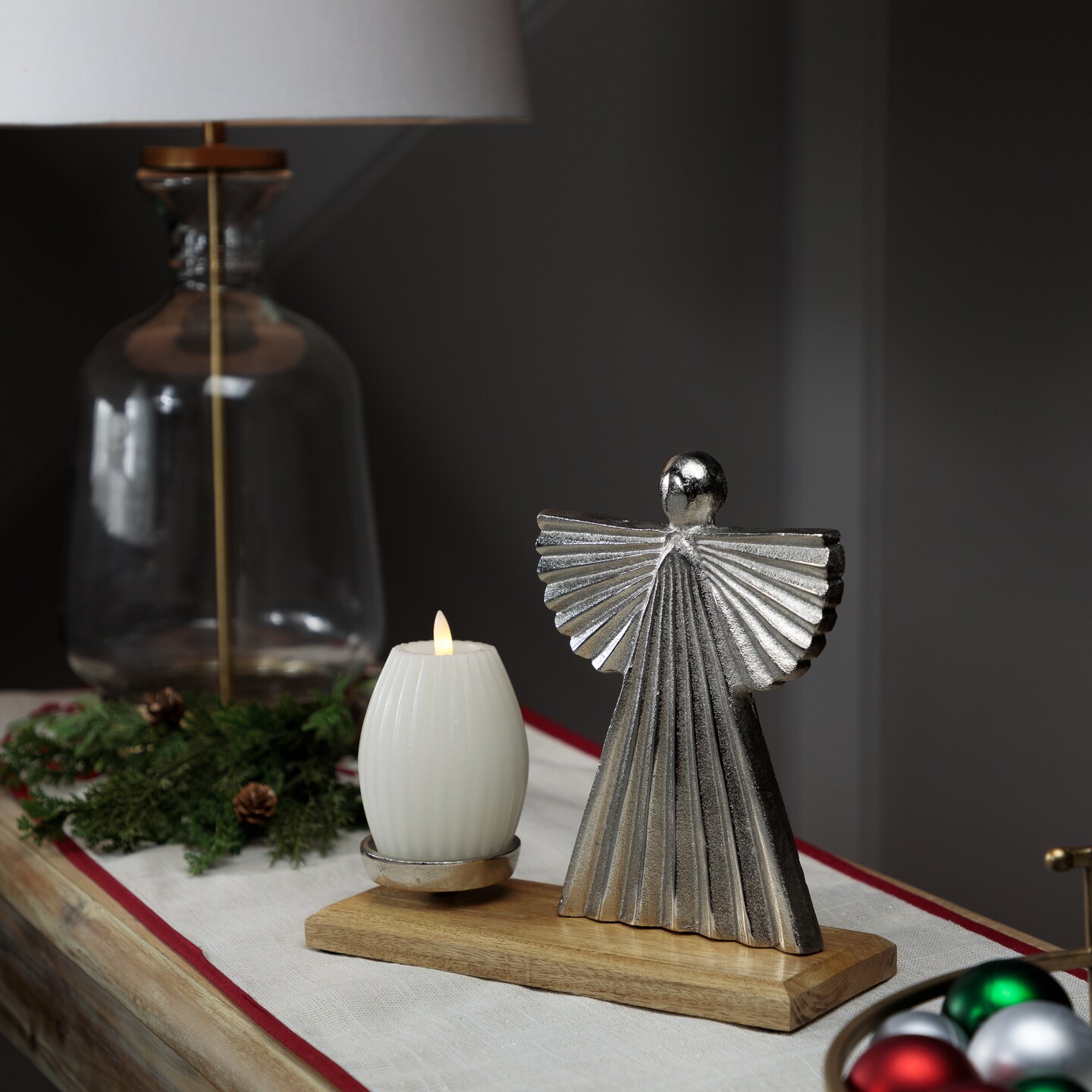 Northlight Heavenly Angel Metal Christmas Votive Candle Holder - 10&#x22; - Silver