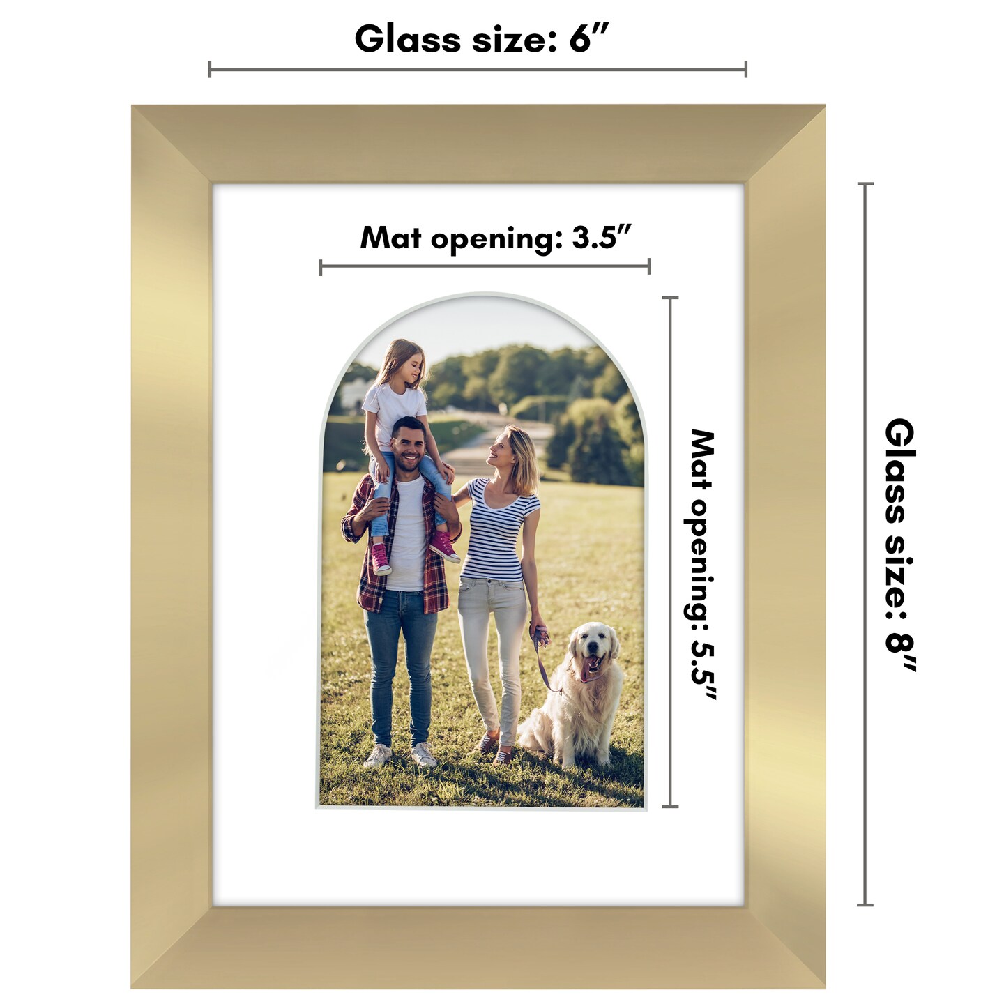 Americanflat Picture Frame with Arch-Shaped Mat - Ideal for Any Room, Living Rooms, Dorm Room