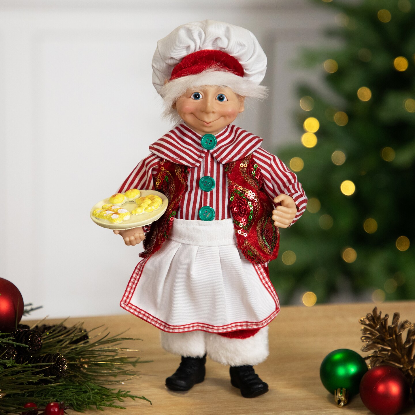 Northlight Chef Elf with Baked Goods Christmas Figure - 12