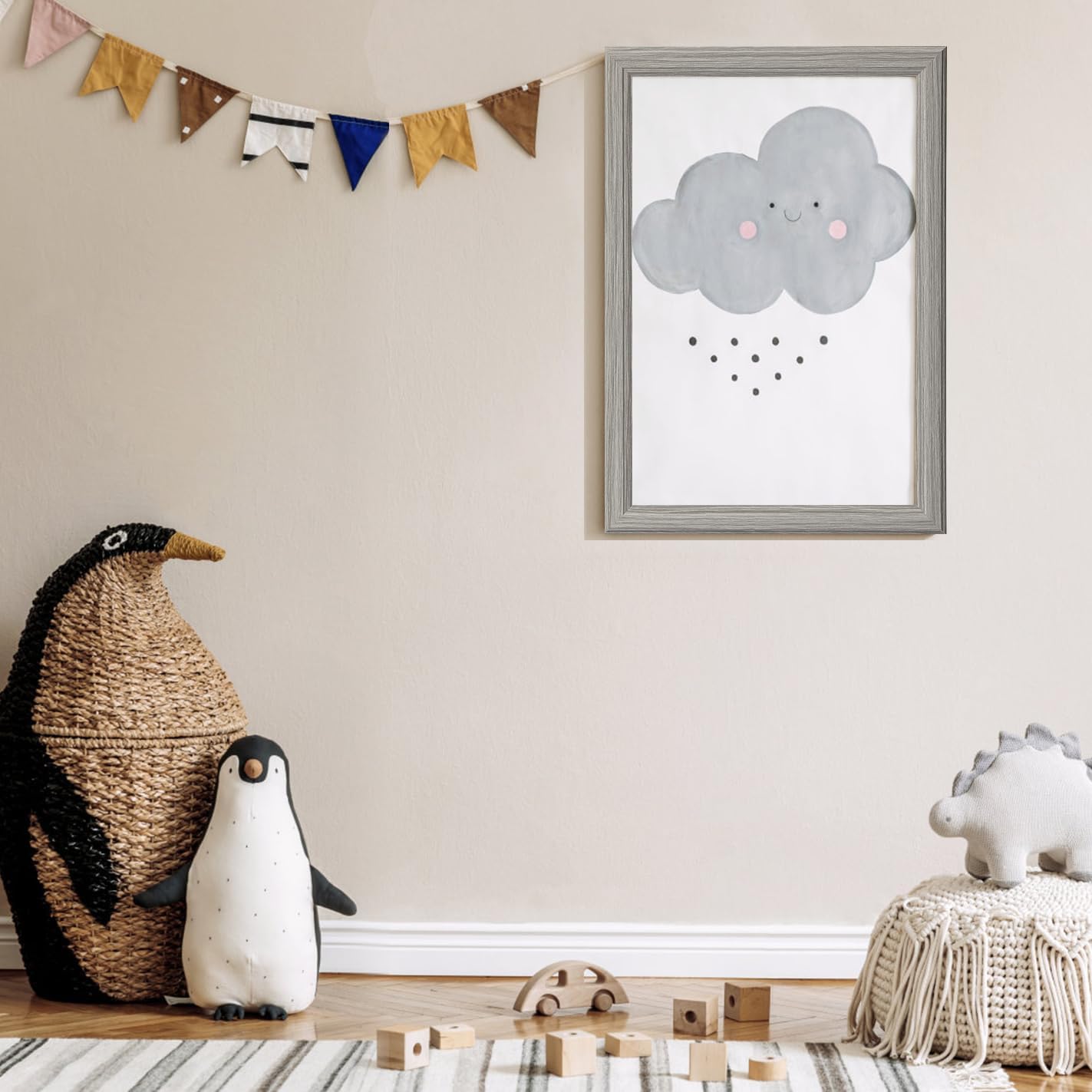 12x16 Picture Frame in Gray- Use as 8.5x11 certificate frame with Mat or 12x16 Frame Without Mat -Modern Style Wood Composite Frame, with Tempered Glass - diploma frame Formats for Wall