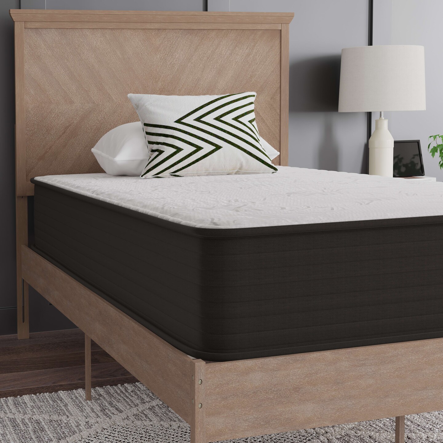 Emma and Oliver Drift 10 Inch Hybrid Mattress, High Density Foam and Pocket Spring Mattress in a Box, CertiPur-US Certified Foam