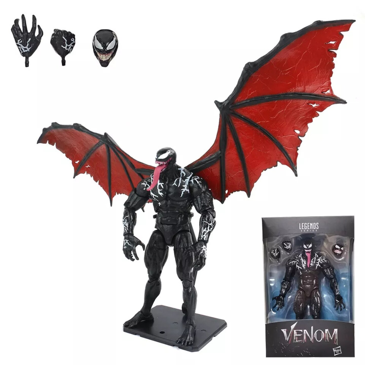 Kitcheniva Movable Venom Action Figure with Brackets Wings Toy Gift 7&#x22;