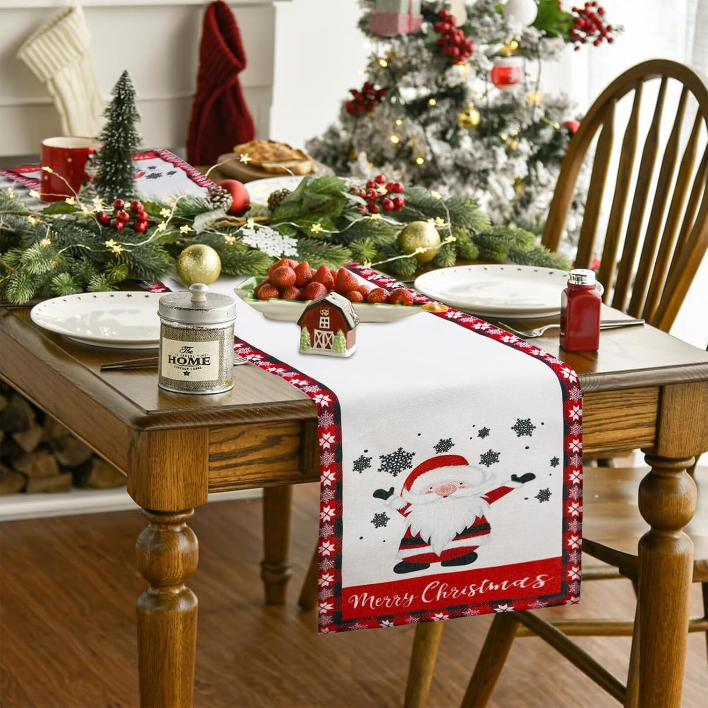 Christmas Buffalo Plaid Table Runner, Christmas Runners for Table Christmas Decorations Christmas Runner for Christmas House Decorations Indoor 13 x 72 Inch Christmas Table Linens