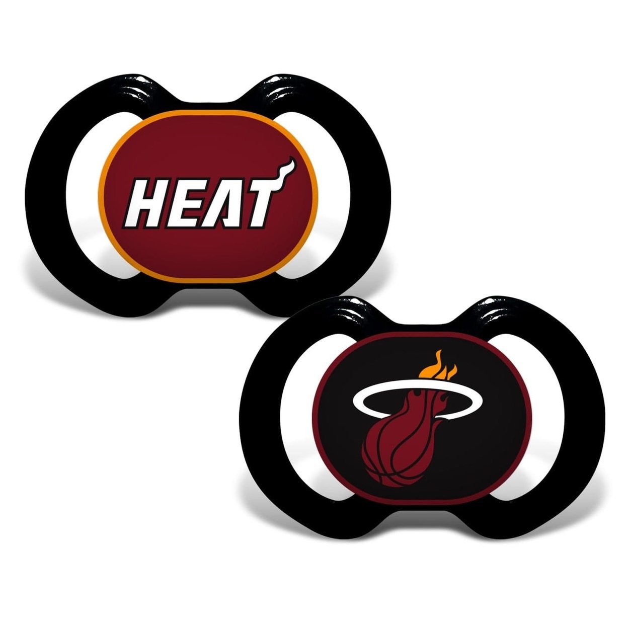 Miami Heat Pacifier 2-Pack Bpa-Free Orthodontic Silicone Infant Teething Soothers