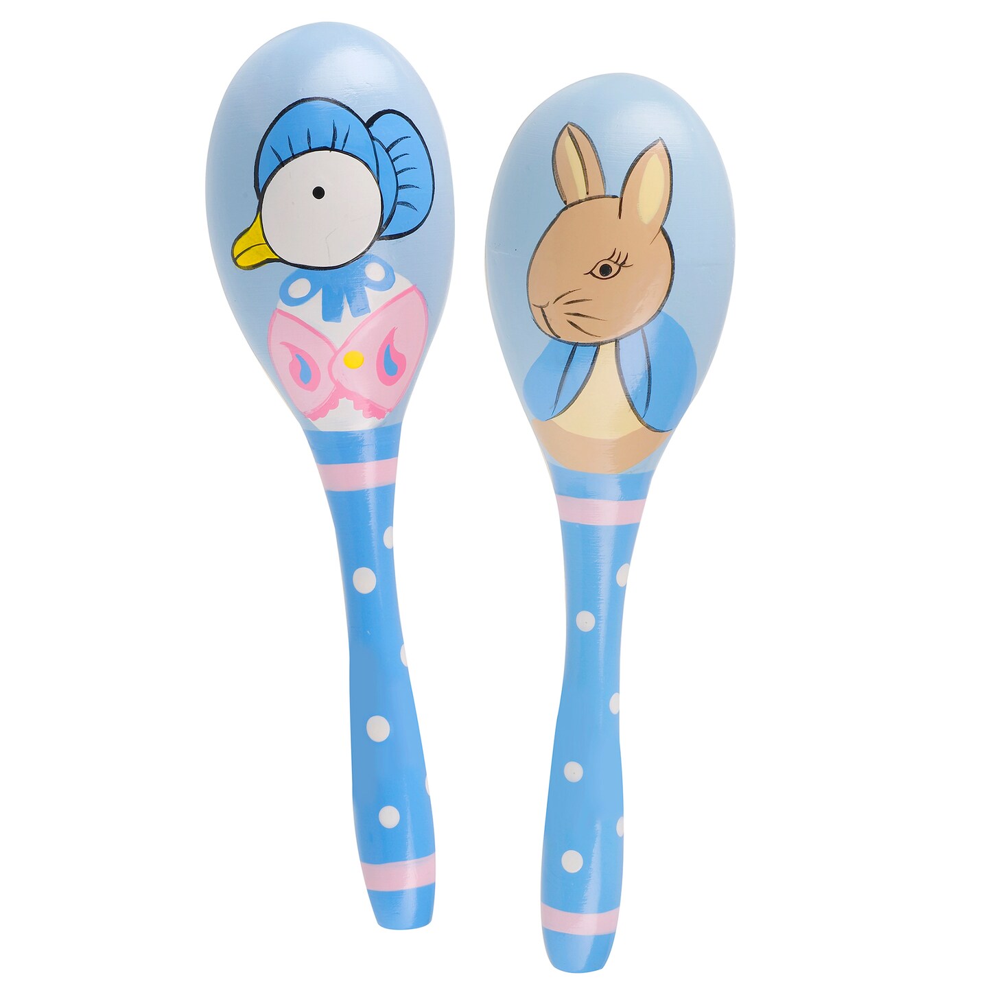 Peter Rabbit: Maraca Set - Set Of 2, Wooden Musical Shaker Instruments, Music Development Toy, FSC Certified, Licensed, Toddler &#x26; Kids Ages 18mo+