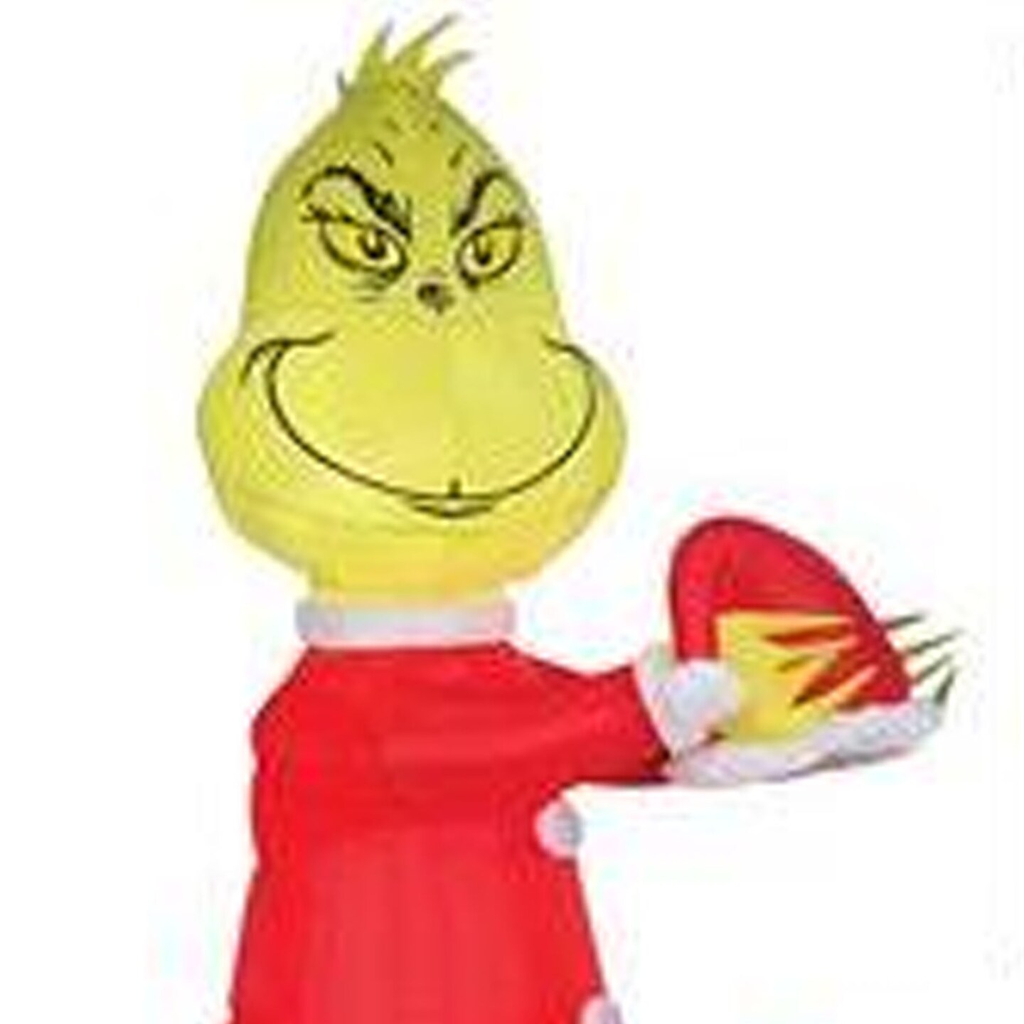 35&#x22; Animated Grinch Inflatable with Santa Hat for Max Christmas Yard Decor