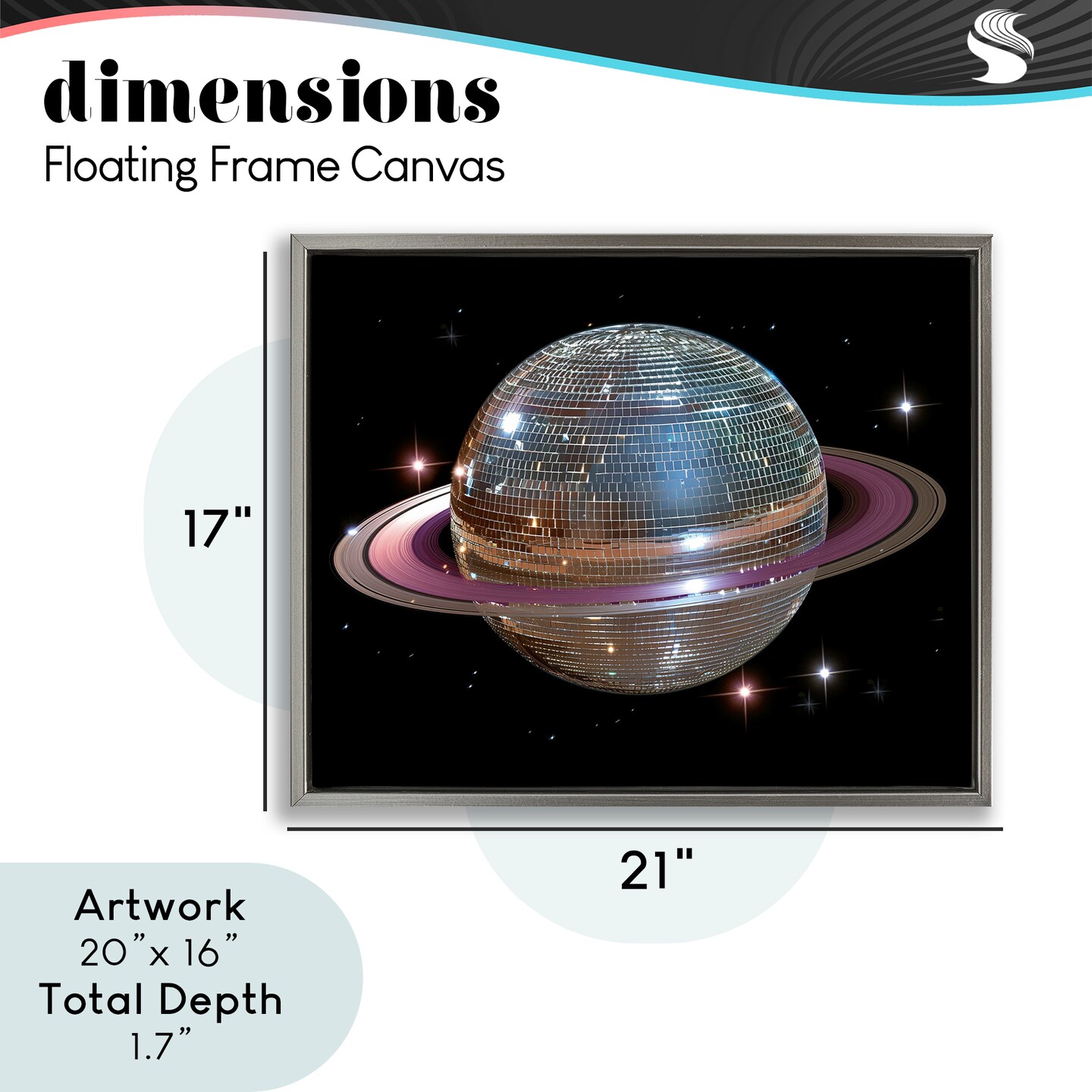 Stupell Industries Purple Disco Ball Planet Floating Frame, design by Decent Exposures