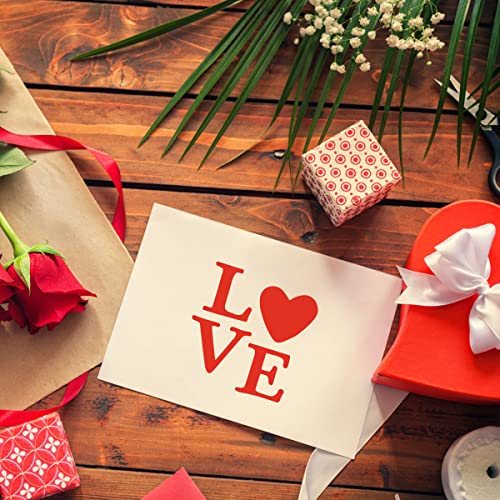 6x6 in Hearts Love Cookie Stencils for Royal Icing, Valentine Stencils for Sugar Cookie, 16 Pcs Reusable Plastic Biscuit Stencils with Assorted Sizes Heart Shapes Love Letters for Fondant Candy Baking