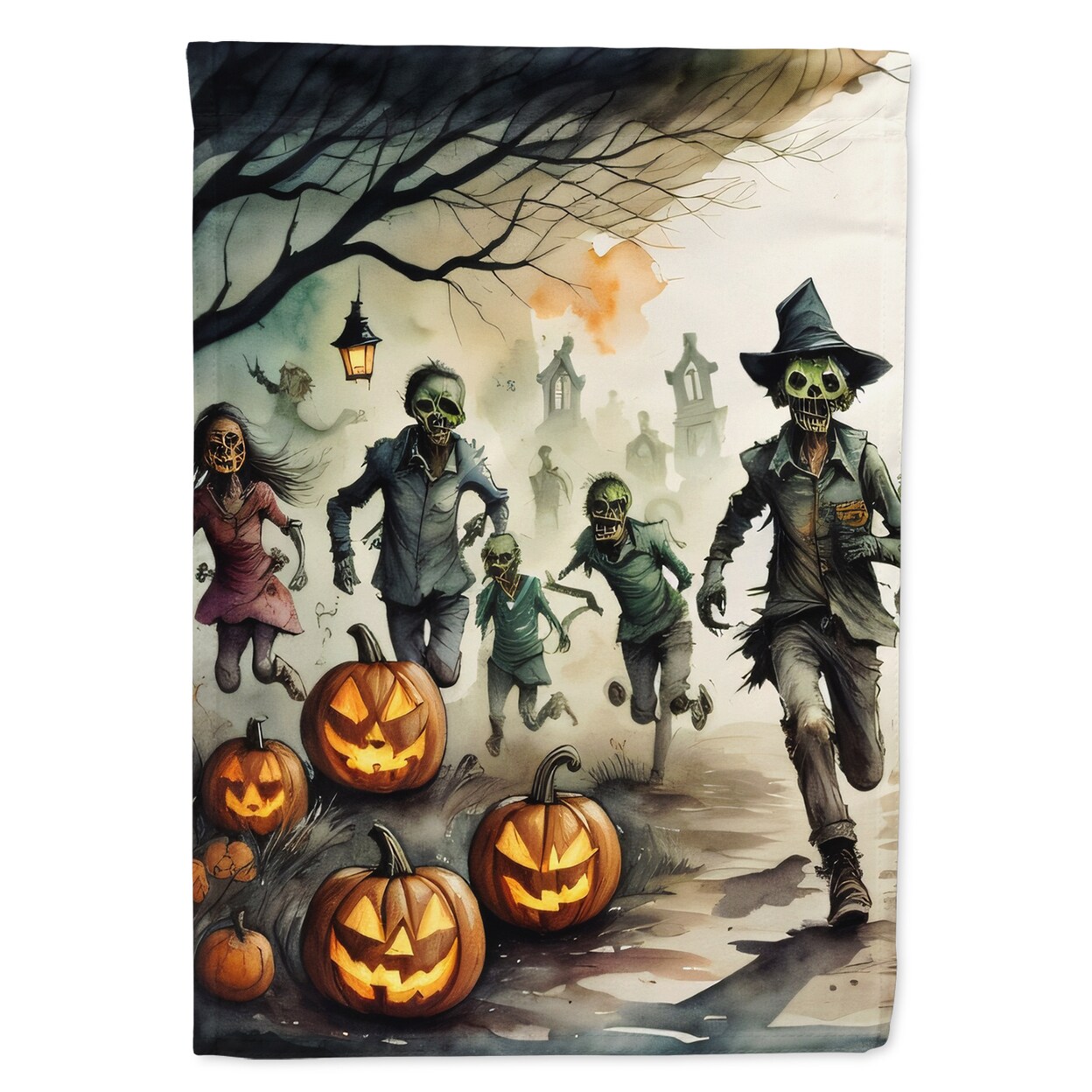 Zombies Spooky Halloween Garden Flag