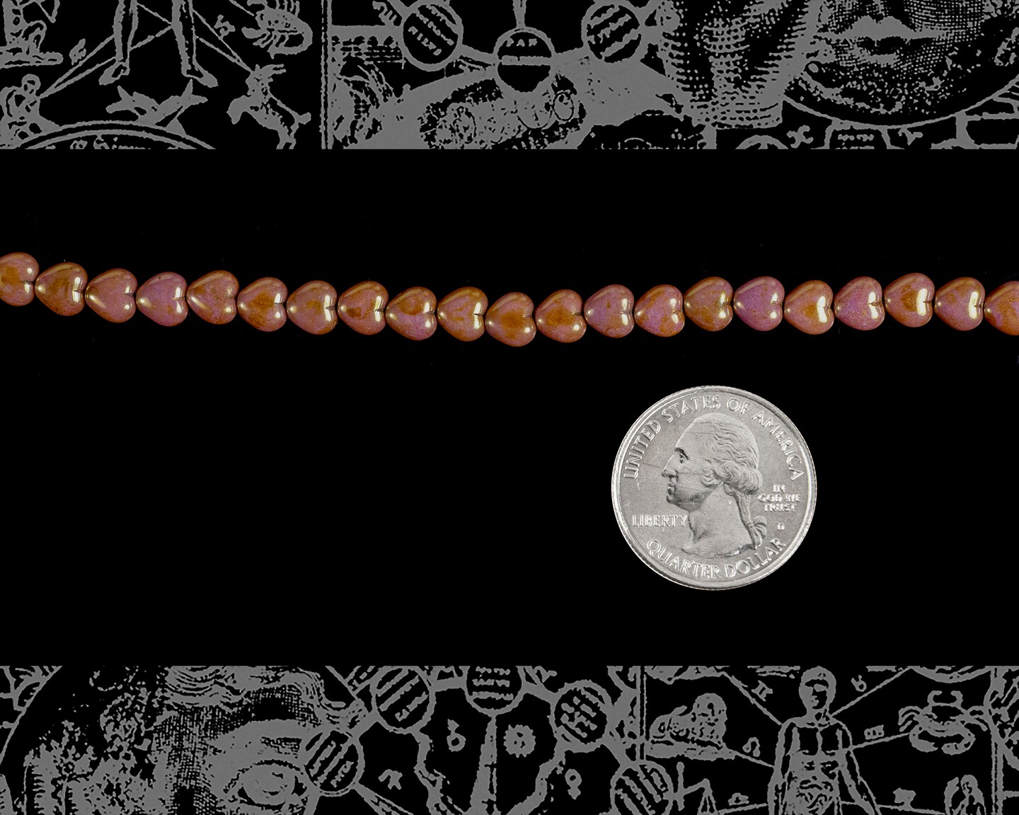 Heart Shaped Beads - Pink Luster 6mm Glass Heart Beads - Limited Stock - GB-H02