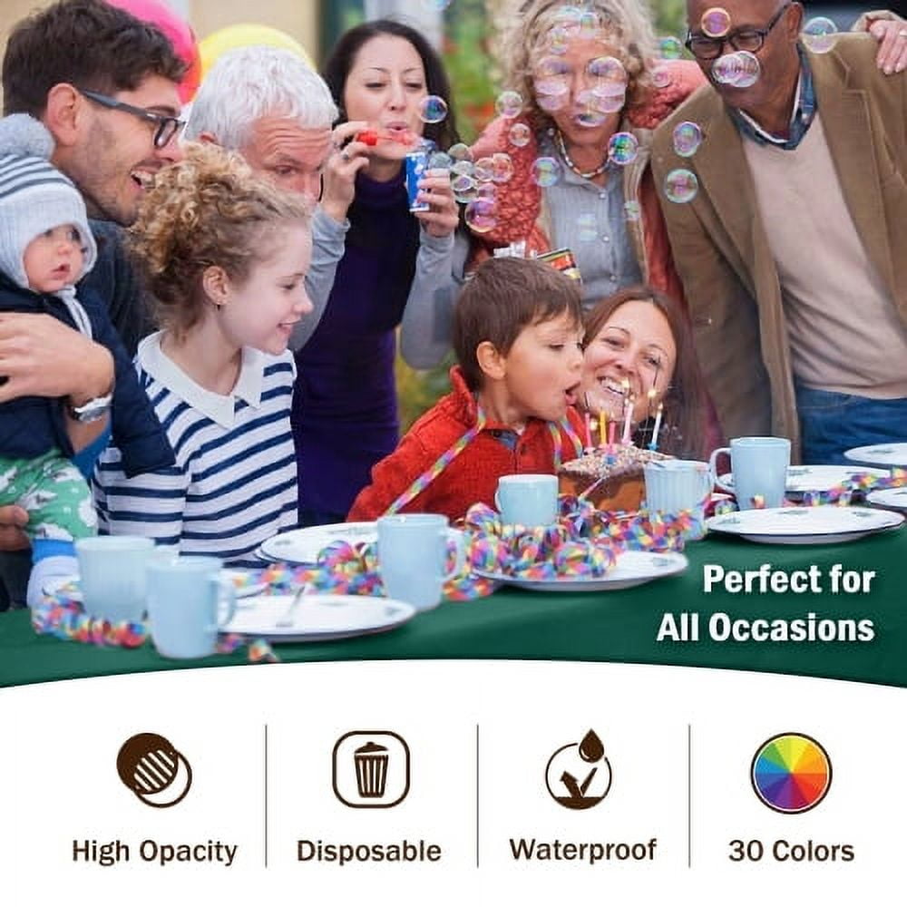 Exquisite 6-Pack Premium Plastic Tablecloth 54in. x 108in. Rectangle Plastic Table Cover