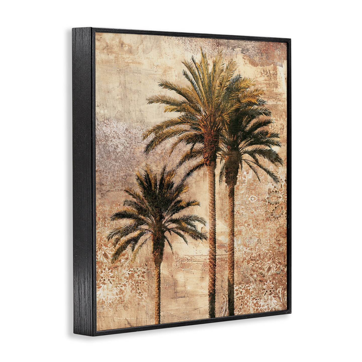 Stupell Industries Rustic Vintage Palms Framed Giclee Wall Art Design by Elizabeth Wright