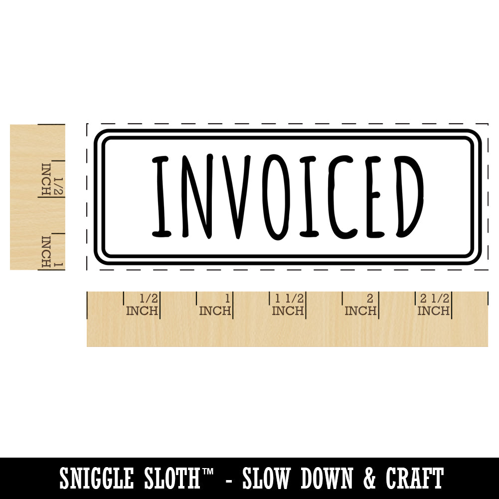 Invoiced Double Line Border Billed Self-Inking Rubber Stamp Ink Stamper ...