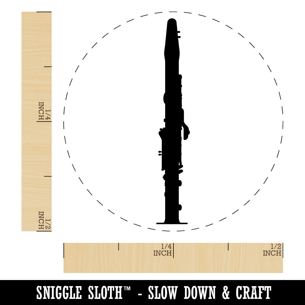 Clarinet Music Instrument Silhouette Rubber Stamp for Stamping Crafting Planners
