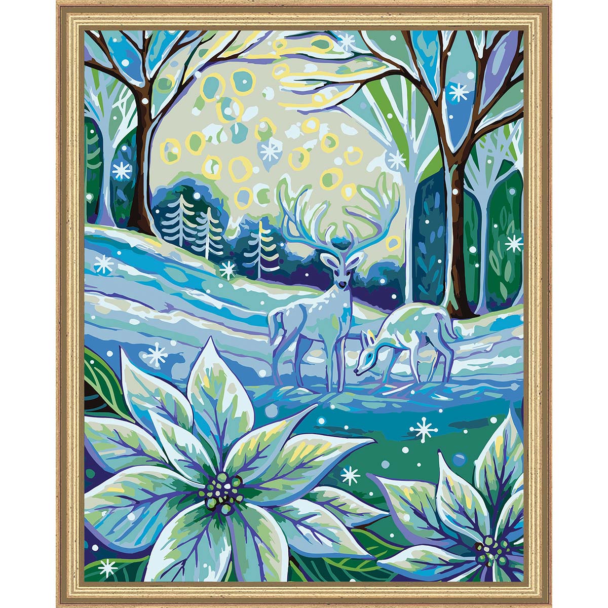 Herrschners  Winter Wonderland Deer Paint by Number Kit