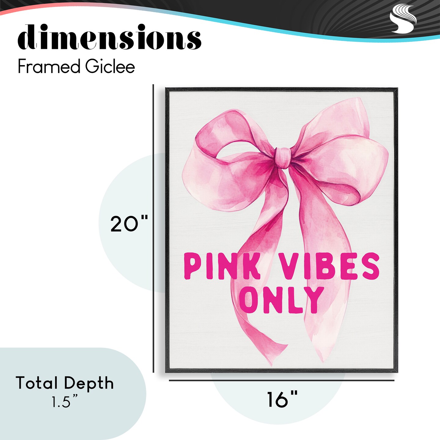 Stupell Industries Girly Pink Vibes Only Framed Giclee, design by Lettered and Lined