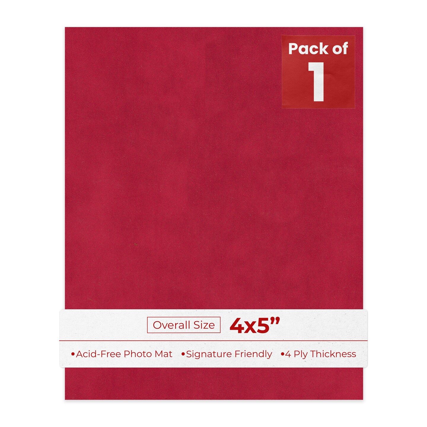 Red Suede 4x5 Inch Uncut Mat Board - Blank Sheets, No Opening