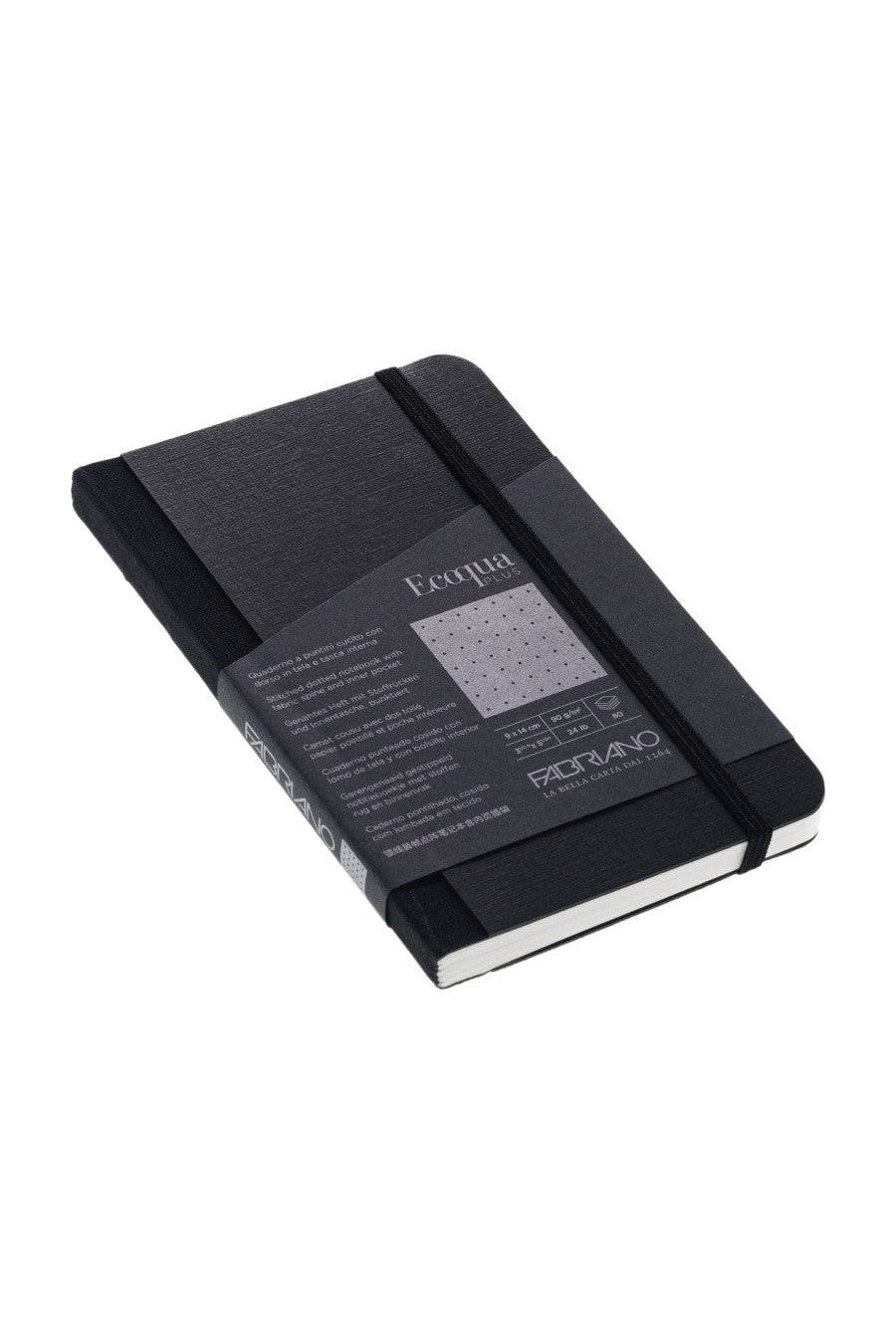 Fabriano Ecoqua Plus Sewn Bound 100% Italian made Notebook, 3.5" x 5.5", 90gsm, 80 Sheets