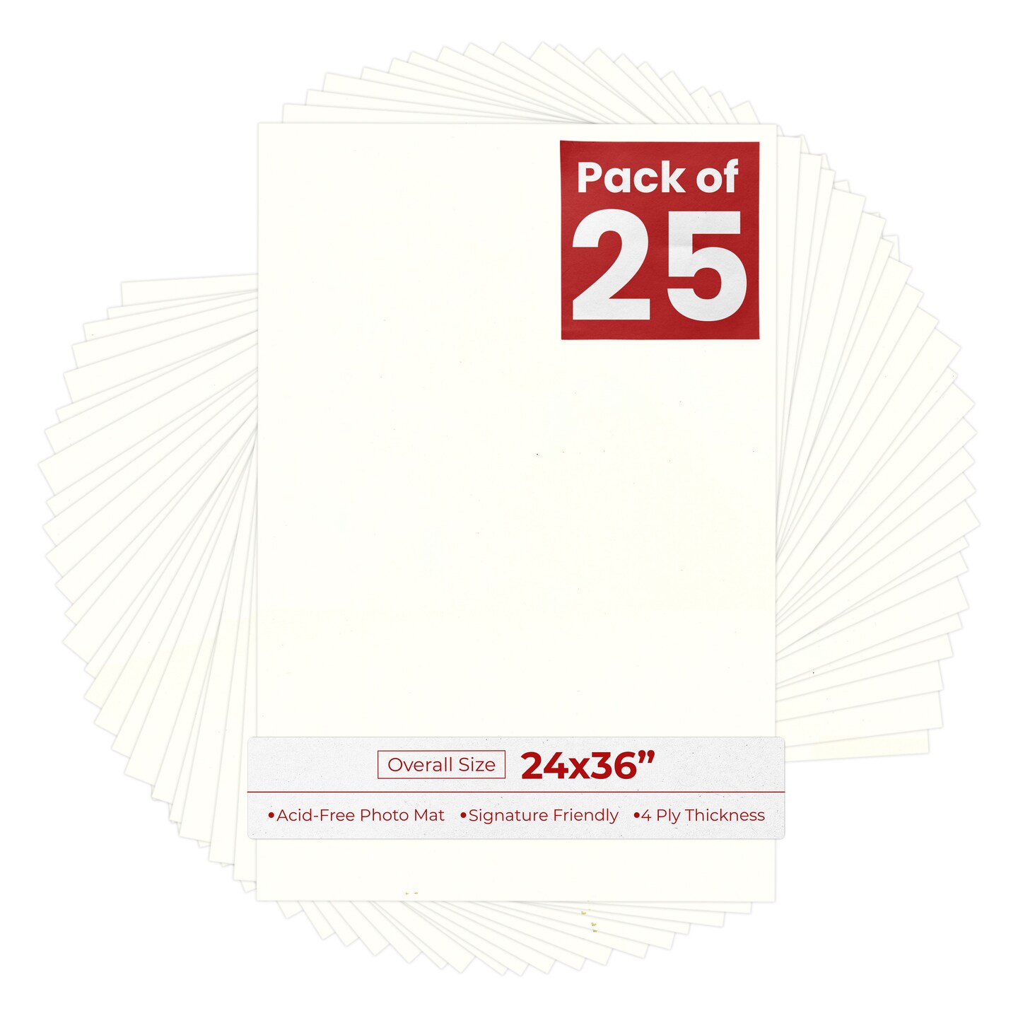 Antique White 24x36 Uncut Mat Board - Blank Sheets, No Opening