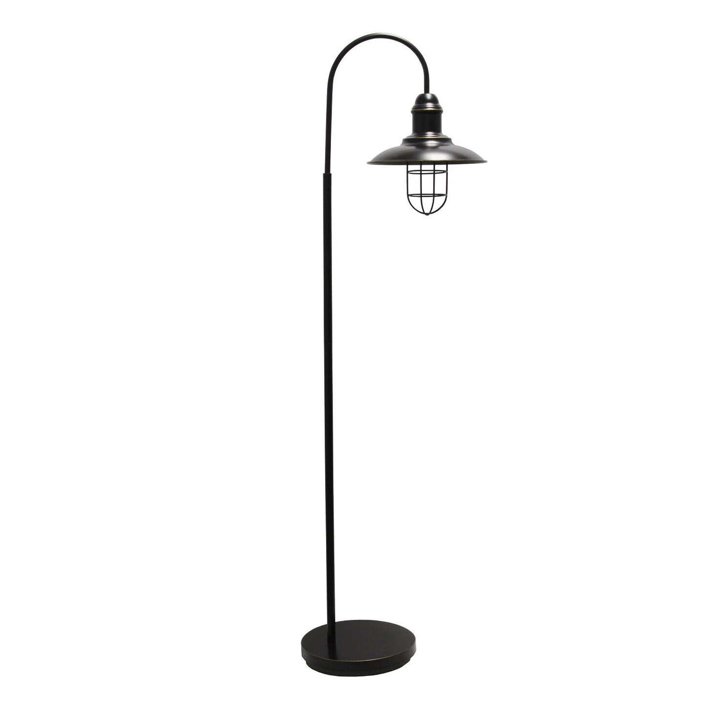 Mod Lighting and Decor 64" Restoration Bronze One Light Floor Lamp with Round Cage Shade