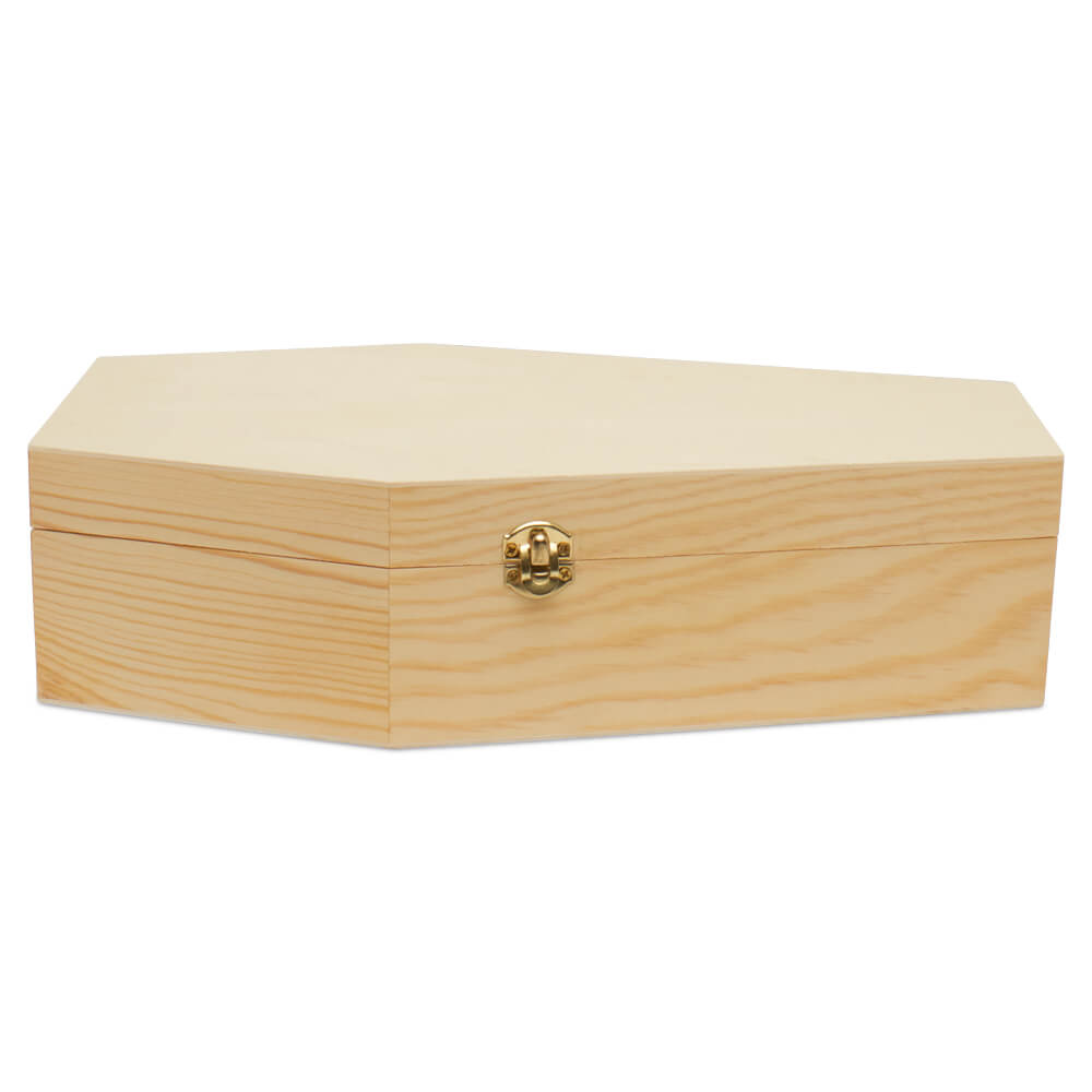 Wooden Coffin Box, Multiple Sizes, Unfinished, Halloween Decor, Pet Casket | Woodpeckers