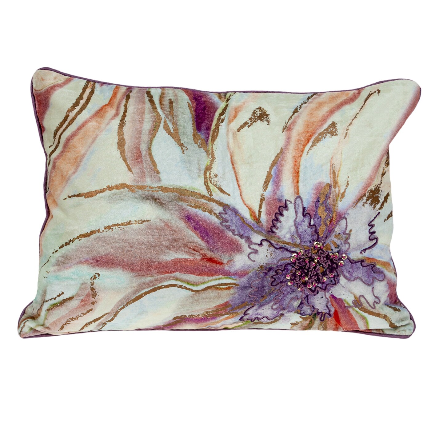 Nassau Collection Abstract Floral Rectangular Cotton Throw Pillow - 20" - Multicolored