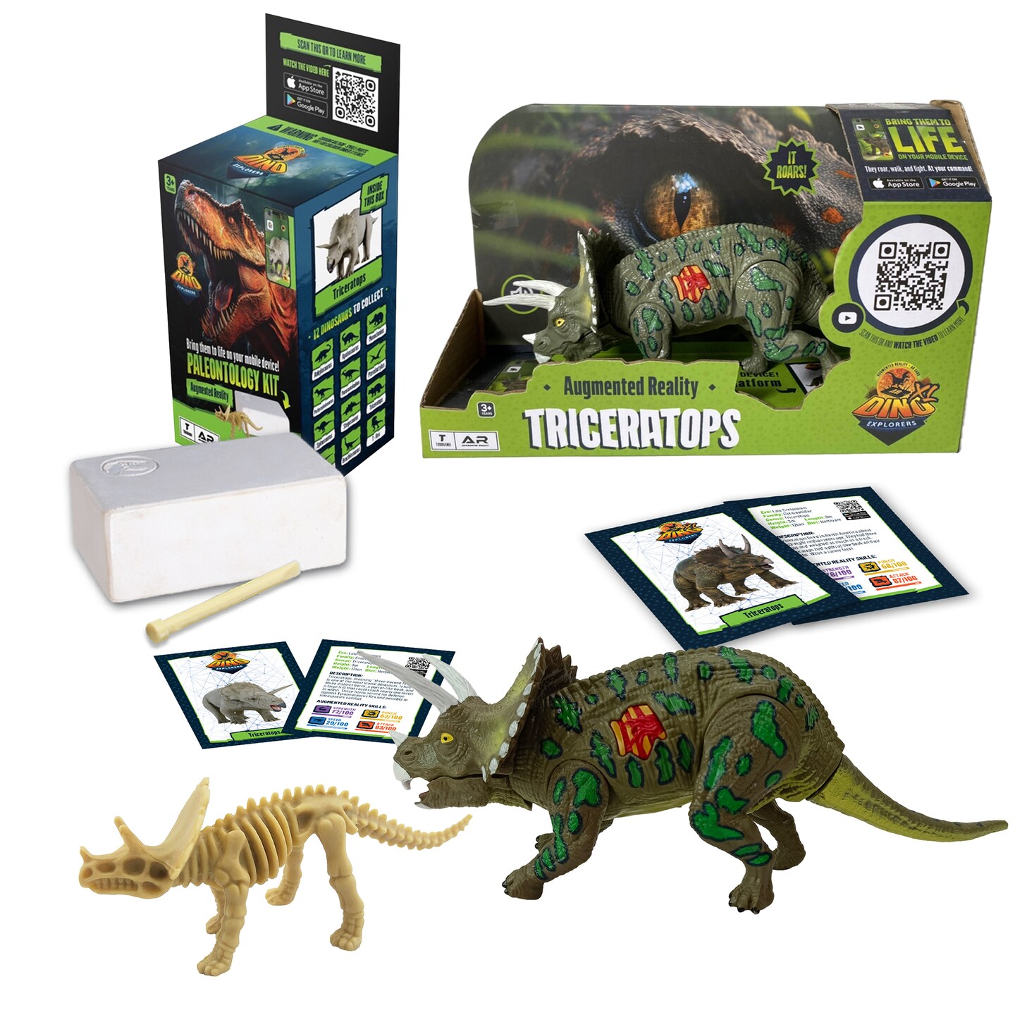 Dino Explorers: AR Dinosaur XL & Brick Combo - Triceratops - 10