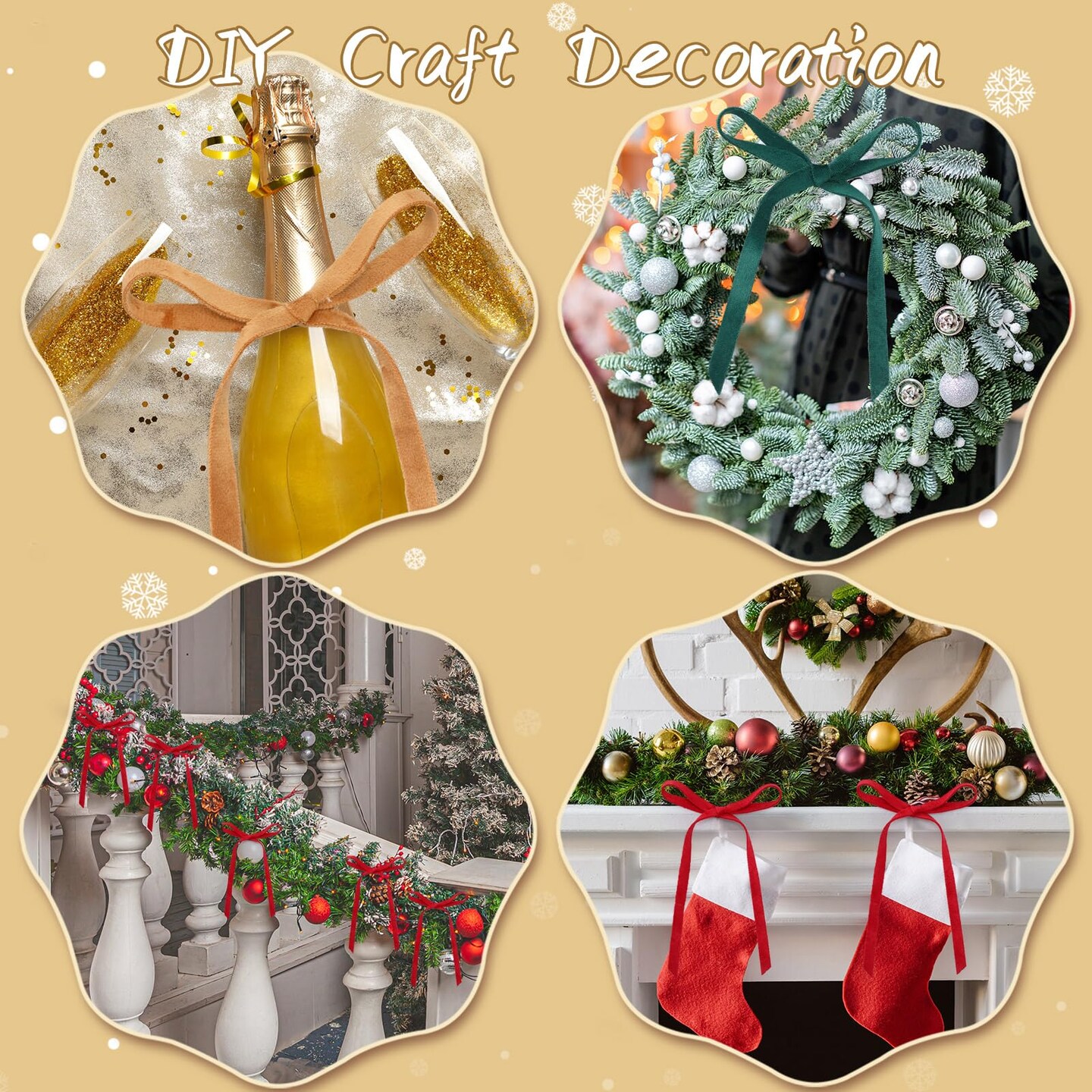 6 Rolls 3/8 Inch Velvet Ribbon for Gift Wrapping Bow 120 Yards Vintage Assorted Ribbon Multicolored Craft Ribbon for Valentine's Day Wedding Decoration Ornament Making(Elegant Color)