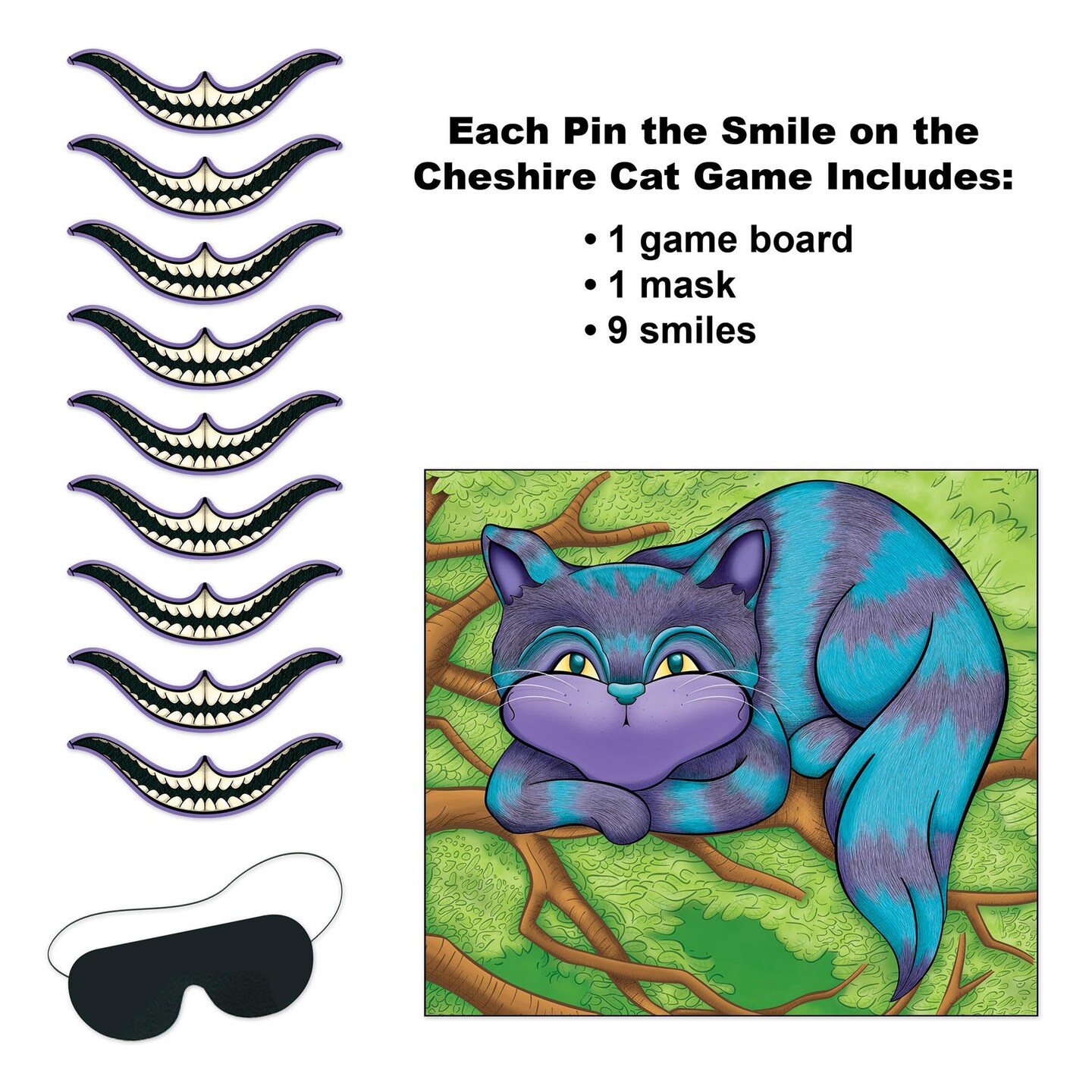 24 Pack Beistle Pin The Smile On The Cheshire Cat Party Game