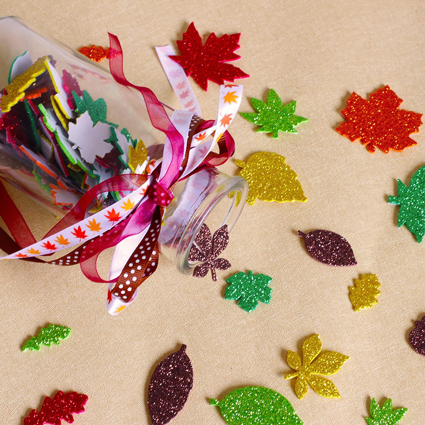 18 Rolls Fall Ribbons Bulk Trims Printed Grosgrain Ribbons Multicolor Satin Ribbons Organza Ribbons Velvet Ribbon 3/8&#x22; Wide for Craft Gift Wrapping Autumn Holiday Wedding Festival Season Party