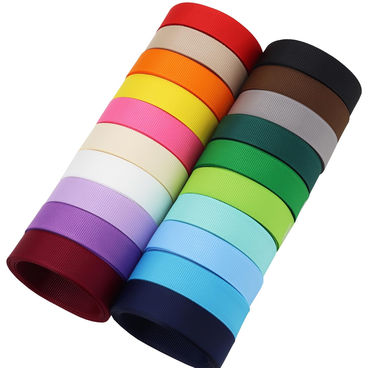 YERELO 5/8 inch Solid Color Ribbon Grosgrain Ribbon, 20 Colors*2 Yards Each Total 40 Yds Per Package, Assortment 20 Colors Ribbon Perfect for Bows, Crafts, Gifts Wrapping