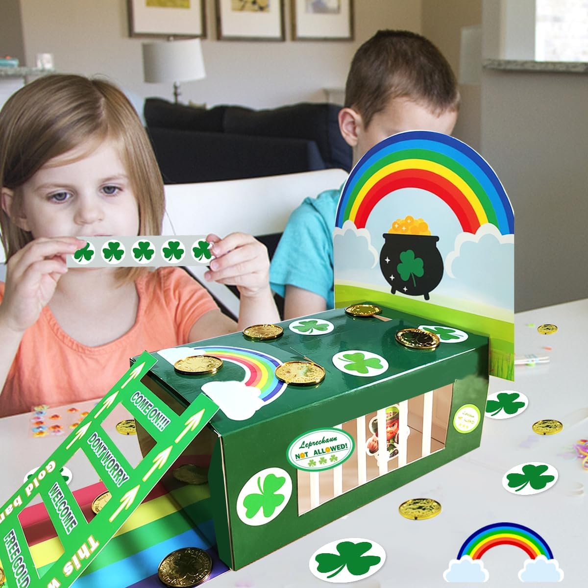 St Patricks Day Decorations DIY to Catch a Leprechaun Trap Craft Kit for St Patricks Day Party Supplies