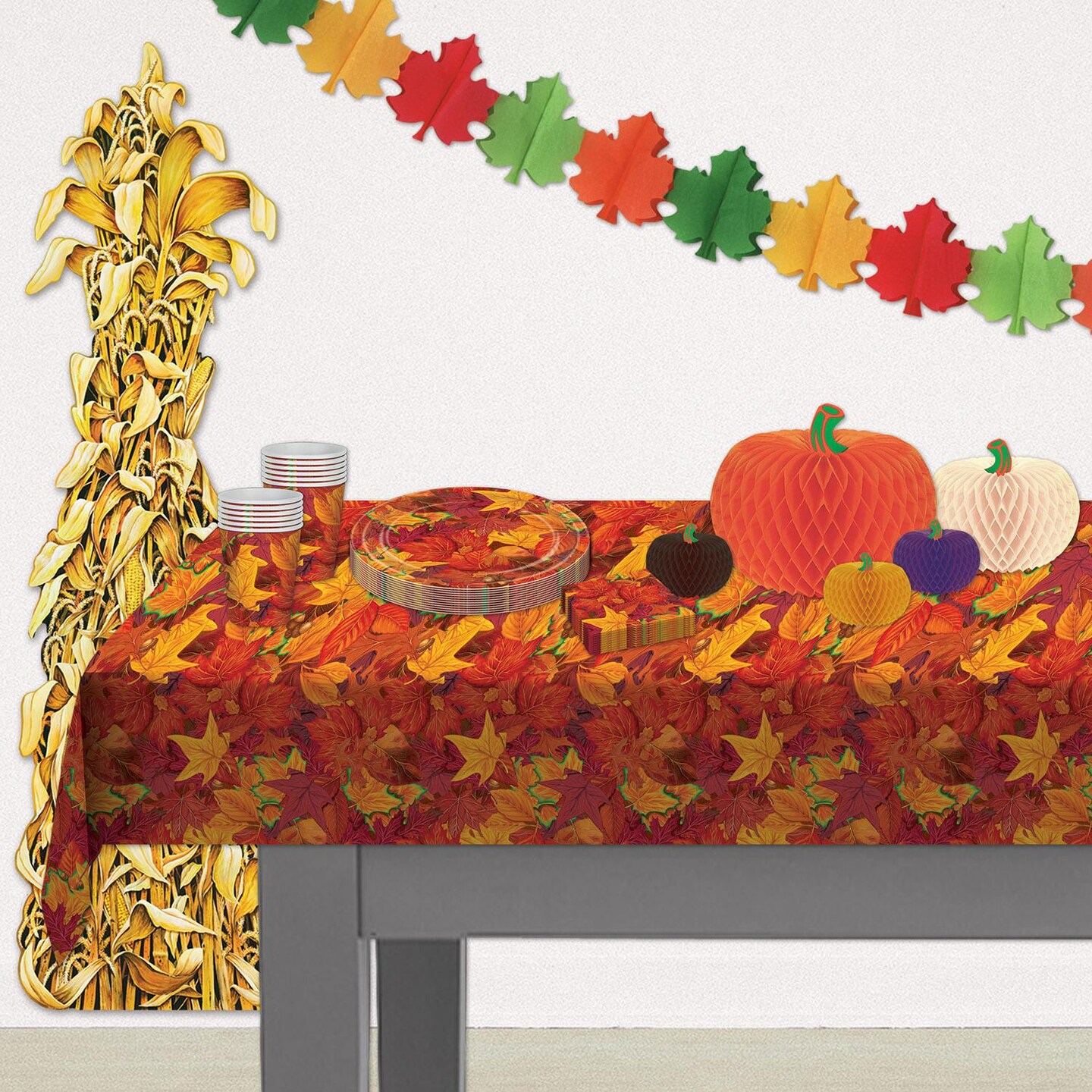 12 Pack Beistle Thanksgiving Fall Leaf Tablecover