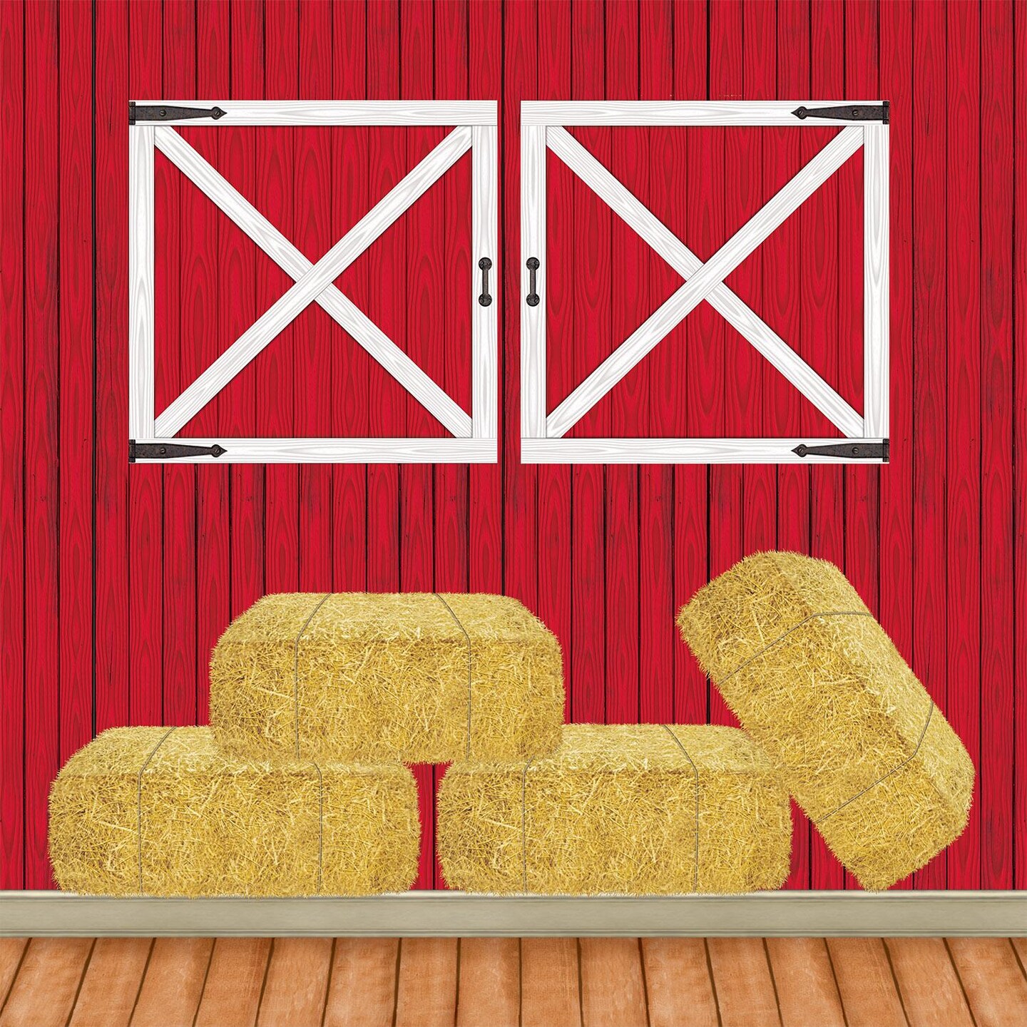 72 Piece Beistle Barn Loft Door/Hay Bale Printed Party Props