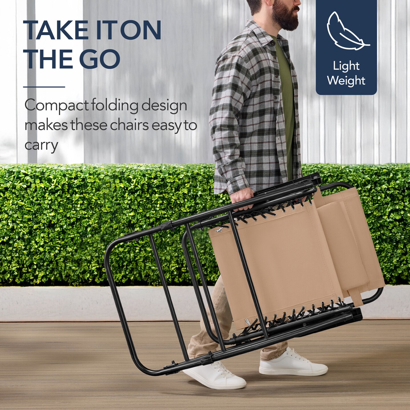 Best Choice Products Folding Outdoor Zero Gravity Rocking Lounge Chair w/ Headrest Pillow