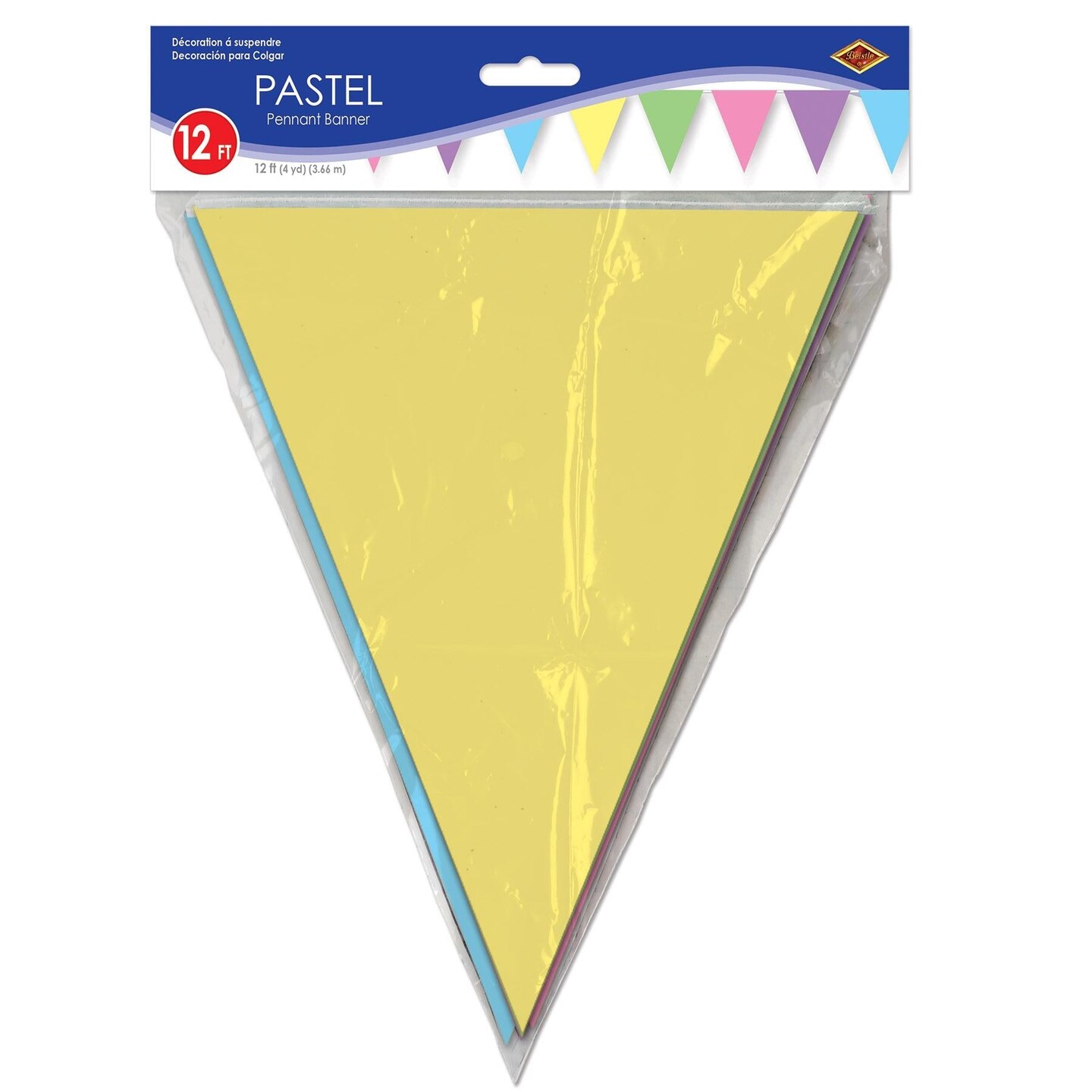 12 Pack Beistle Pastel Party Pennant Banner