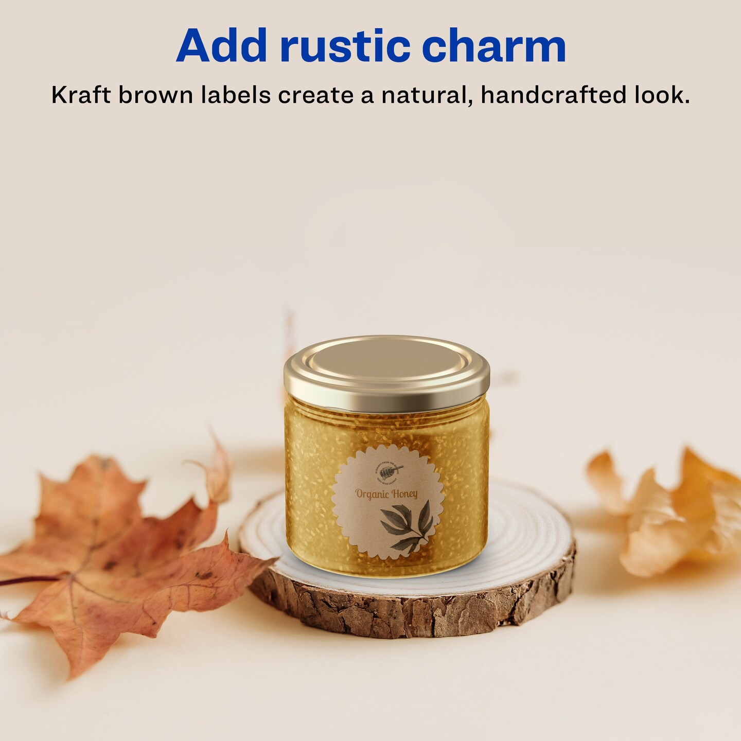 Avery Kraft Brown Starburst Labels with Sure Feed, 1&#x22;
